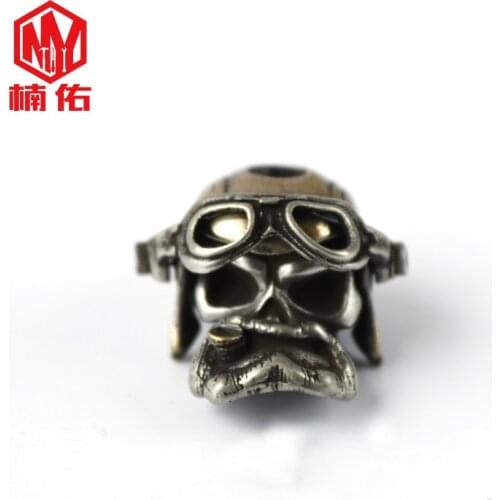 1PC Pilot Retro Brass Copper Oxide EDC Paracord Beads Umbrella Rope Cord Lanyard Pendants Knife Beads Outdoor Knife Accessories