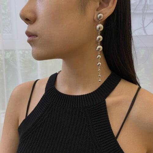 2021 retro punk CCB material earrings womens long tassel pendant gold simple fashion earrings jewelry gift wholesale