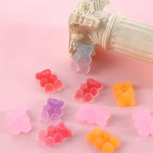 5PCS Soft Candy Bear Nail Art Accessories Three-dimensional Mixed Color Cartoon Cute Soft Pottery Nail Decoration Jewelry