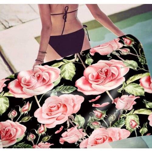 Free shipping Gift Rose Peony Liberty Flower Floral Print Adult Kids Yoga Yogi Spa Pool Swim Bath Beach Towel Christmas Gift