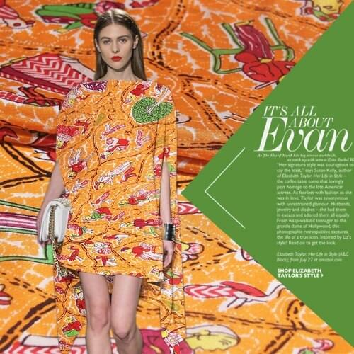 Free shipping! Printed silk crepe de chine fabrics at wholesale high-grade silk clothing cloth