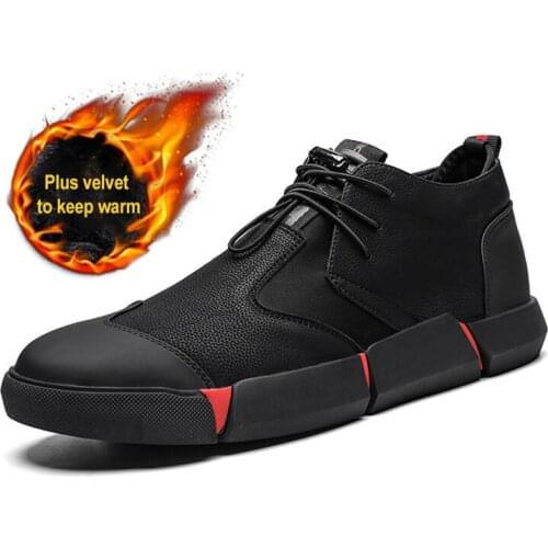 Black Sneakers Men Lace Up Casual Shoes Breathable Lightweight Mesh Fashion Flats Outdoor Non-slip Men Shoes Faux Leather Fur