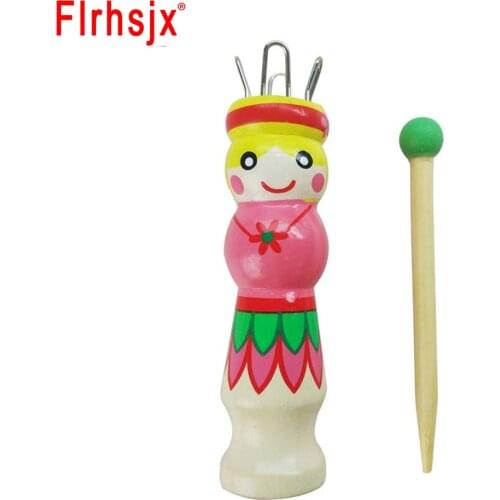 FLRHSJX Wood Hand Knitting Doll Dolly Yarn Wool Knitter Hand Painting Rope Braided Maker DIY Knitting Tool Home DIY Accessories