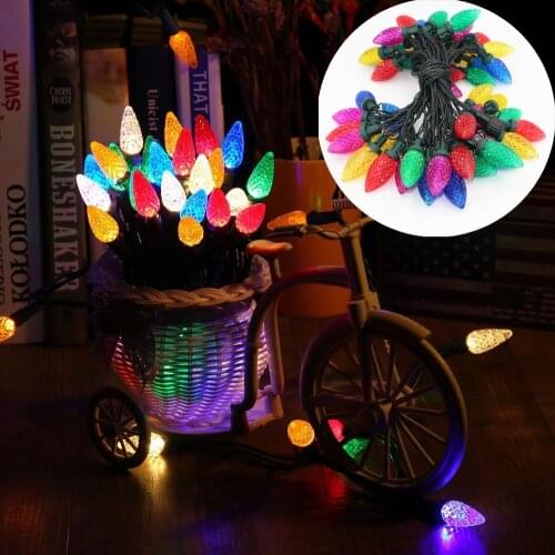 C6 Strawberry String Lights Battery Power Fariy Lights Xmas Tree Ornaments Decoration 5M 50LED Kids Room Wedding Party Decor