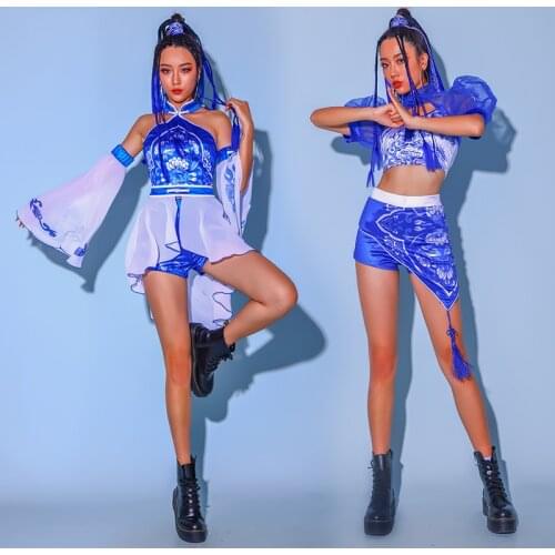 Gogo Dance Costume Nightclub Dj Performance Clothing Chinese Style Pole Dance Clothes Singer Jazz Dancers Stage Outfits BL6897