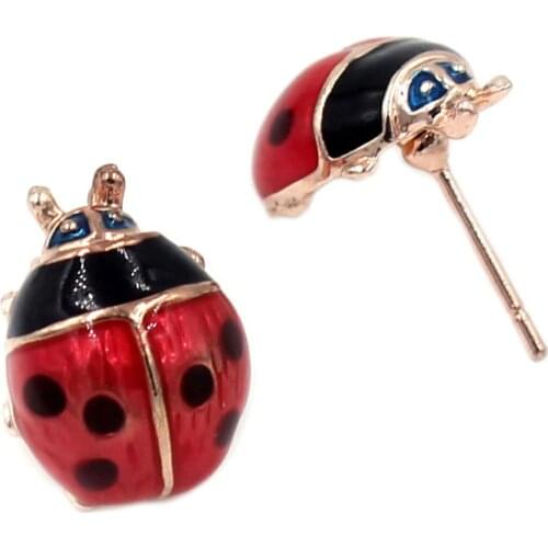Hot Selling Fashion Cheap Ladybug Earrings Jewelry Lifelike Stud Earrings For Women