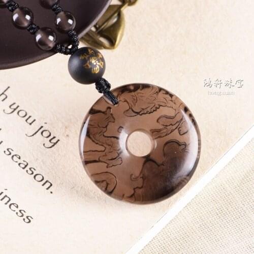 Longfeng mandarin ducks marriage deduction pendant obsidian peace deduction trick peach blossom margin mascot