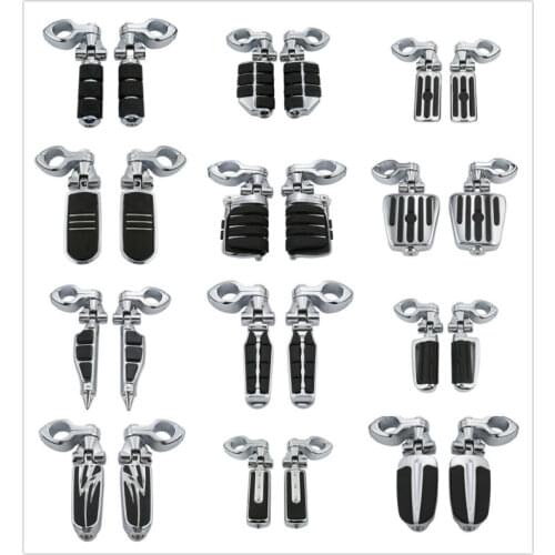 Motorcycle 32mm 1 1/4" Engine Guard Footpeg Rest Clamps Mounting Kit For Harley Touring