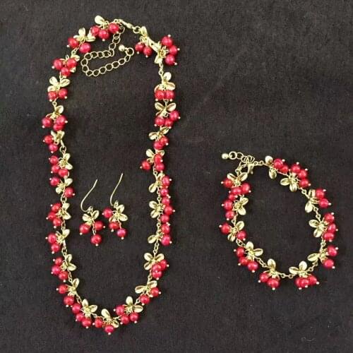 Elegant Fresh Water Pearl Hot Popular Sweet Jewelry Set Wedding Party Accessories