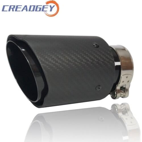 Car End Shot Blast Surface Matte 3k Carbon Fibre Stainless Steel Tip Tail Modification Muffler Tail Pipe Exhaust System For Ak
