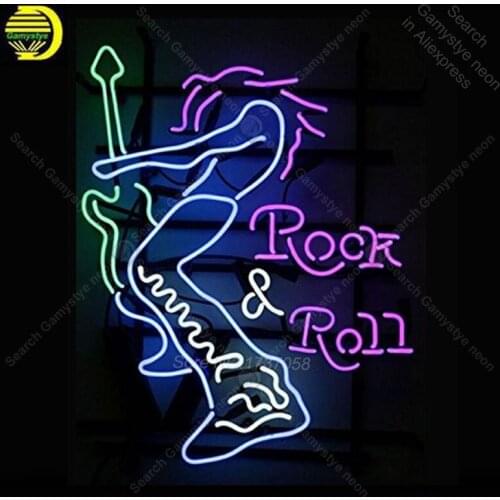 Rock And Roll Guitarist Neon Sign Neon Bulbs sign Handcraft Iconic Sign light Lamps Sign display Music advertise enseigne lumine