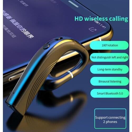 Rd02 Single Wireless Earphones Headphones Earhook Handsfree Business Car Headset Sports Sweatproof Hd Microphone Headset