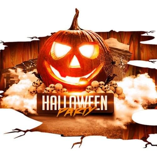 Halloween PVC Stickers 3D Red Pumpkin Waterproof Wall Removable Party Decal Paster Horror Horrible Paster Home Party Decoration