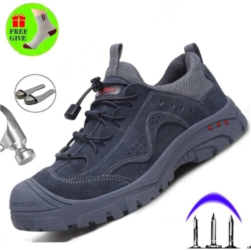 Work shoes mens steel toe safety shoes puncture-proof work boots mens construction safety boots