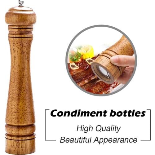 Rubberwood Manual Mill Salt Pepper Grinder Kitchen Restaurant Grinding Tool Spice Mill Ceramic Rotor cruet kitchen tool