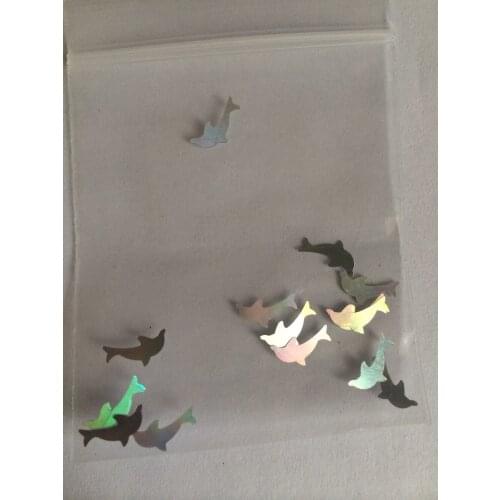 Cute Solvent Resistant dolphin Shape Silver Holographic Glitter Nail Art Shinny Glitter Cute Decoration Nail Art Decoration