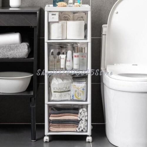 Bathroom Storage Racks Bathroom Toilet Floor-standing Waterproof Storage Cabinets Toilet Crevice Cabinet Shelf