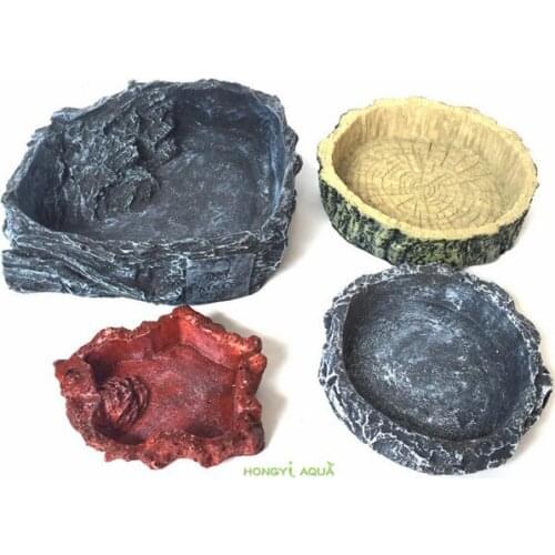 1 piece resin reptile special basin food bowl turtle tortoise water dish feeder amphibians gecko snakes lizard feeder supplies
