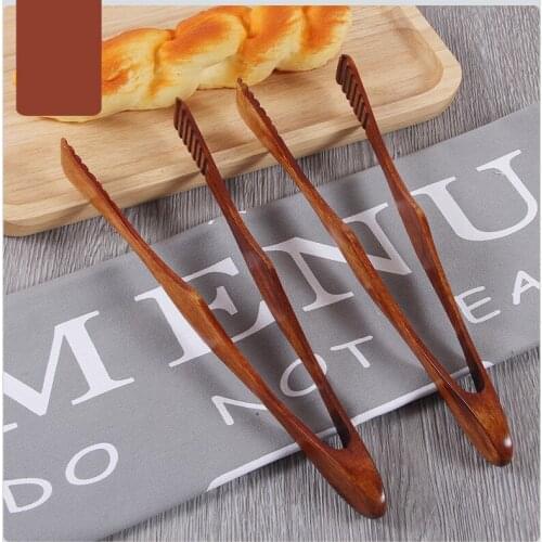 1pcs Wooden Food Tongs Buffet Cooking Tools Anti Heat Bread Clip Pastry Clamp Barbecue Kitchen Accessories Cocina