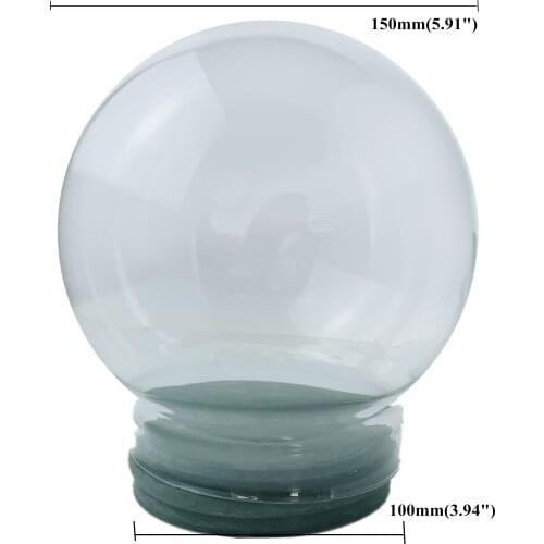 DIY Empty glass snow globe with rubber plug 150mm Diameter Large DIY gift snow ball Accessories