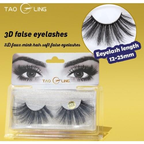 25mm TAOLING 1 Pair 3D Faux Mink Lashes Makeup Fluffy Natural Mink Eyelashes Long Fake Lash Dramatic False Eyelashes Maquiagem