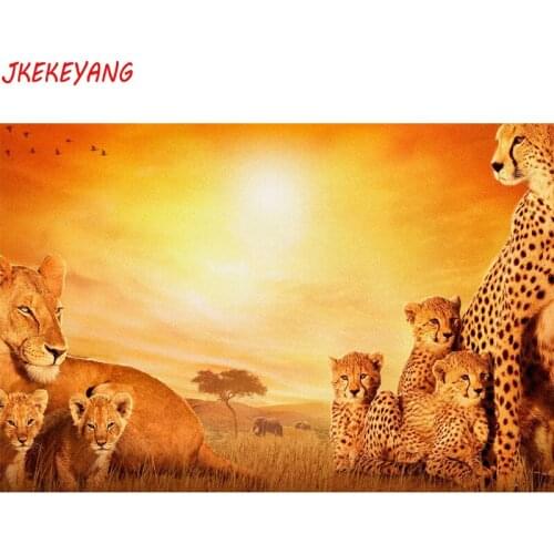 5D DIY square/round Diamond painting African big cat Cross Stitch Diamond Embroidery Pattern Rhinestone J2154
