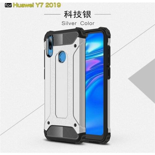 Case Huawei Y7 Prime 2019 Cover Anti-knock Soft Silicon + Hard Plastic Back Case For Huawei Y7 2019 Shell Huawei Y7 2019 Funda