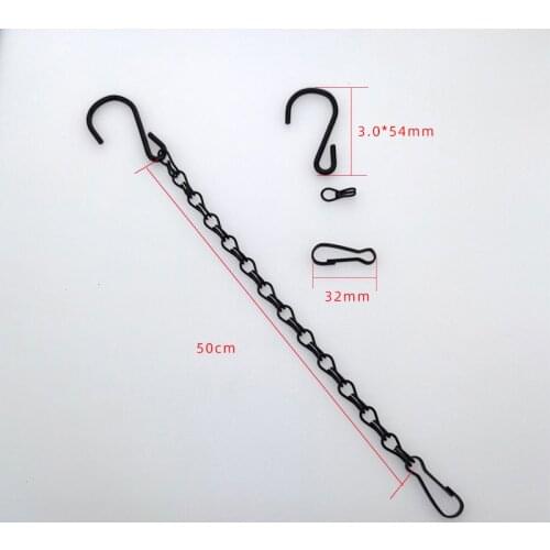 Black Hanging Chains Flower Pot Basket Bird Feeders Planters Lanterns Ornaments