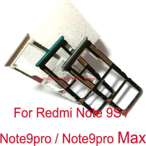 Sim SD Card Tray Holder Slot Adapter For Xiaomi Mi Redmi Note 9 Pro Max 9S 9pro Sim Tray Card Reader Replacement Parts