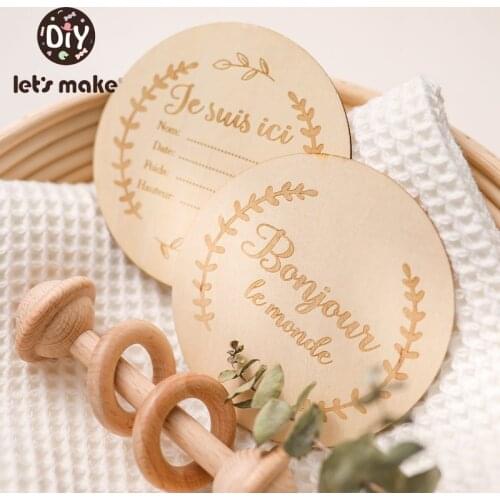 Lets Make Handmade Baby Milestone Cards French Spanish Double-sided Monthly Photocards Baby Accessories Birth Growth Souvenir