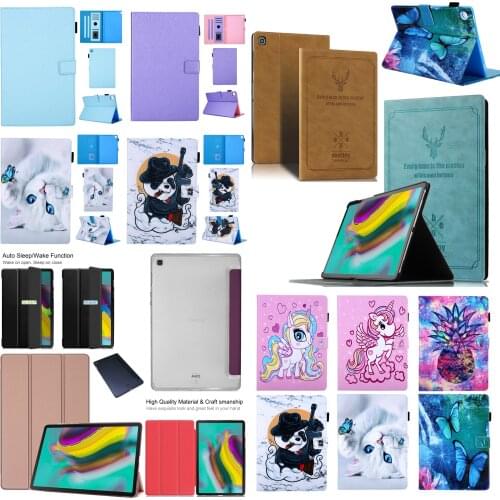 Smart Auto Sleep Leather Cover Funda Case For Samsung Galaxy Tab S5e 10.5 T720 T725 SM-T720 SM-T725 Flip Stand Coque +Film +Pen