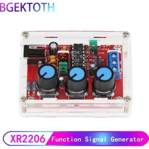 Function Signal Generator DIY Kit Sine/Triangle/Square Output 1Hz-1MHz Signal Generator Adjustable Frequency Amplitude XR2206