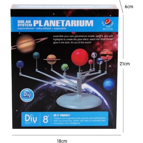 Hot DIY The Solar System Nine planets Planetarium Model Kit Science Astronomy Project Early Education For Child TOY016