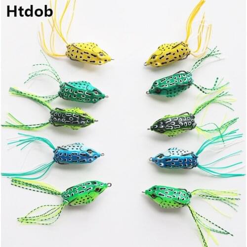 Htdob 5/10Pcs Soft frog Plastic Fishing lures Frog lure 8G With Hook Top Water isca Artificial floating Fishing Tackle