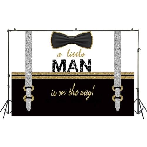 HUAYI Photography Backdrops Birthday Party Baby Shower Decor Child Desserts Cake Table Boys Little Man Photo Background W-3480