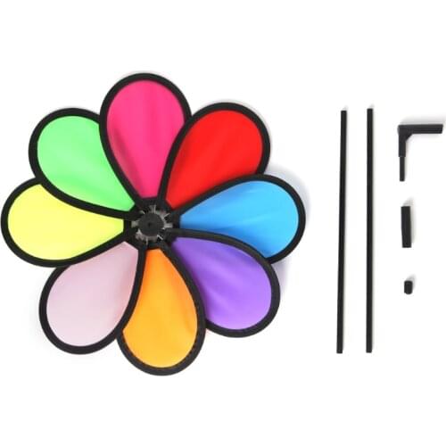 Windmill Toys Children Kids Garden Decoration 8 Leaves Colorful Outdoors Spinner