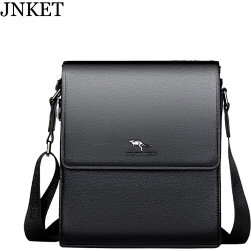 JNKET New Combination Lock Mens Shoulder Bag Fashion PU Leather Sling Bag Casual Crossbody Bags Large Capacity Messenger Bag