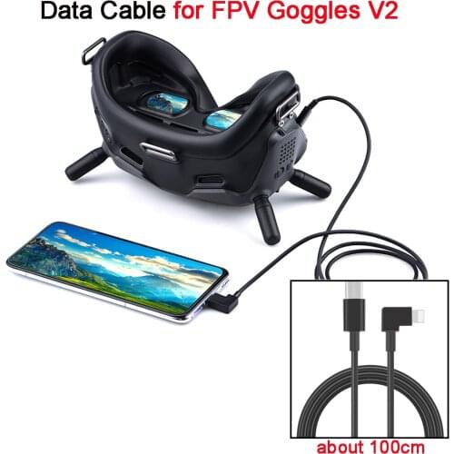 100CM Data Cable For DJI FPV Flight Goggles V2 Drone Glasses Phone Tablet Micro-USB Type-C Transmission Date Line Accessories