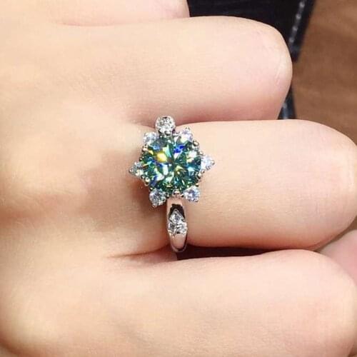 Classic Silver Color Round Cut Blue Green Zircon Ring Fashion Gems Crystal Wedding Ring Bridal Jewelry Fine Ring Lover Gifts