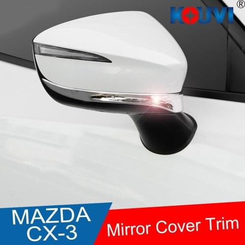 KOUVI ABS chrome car accessories rearview side mirror cover cap trim For Mazda CX-3 CX3 2015 2016 2017 18 19