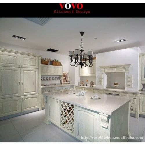 White oak wood kitchen cabinet with island