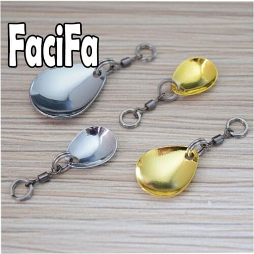 10pcs Brass Spinner blades Stainless Steel Noise sequins Paillette Blade wobbler Fishing Barrel Swivel for Fishing Lure Spoon