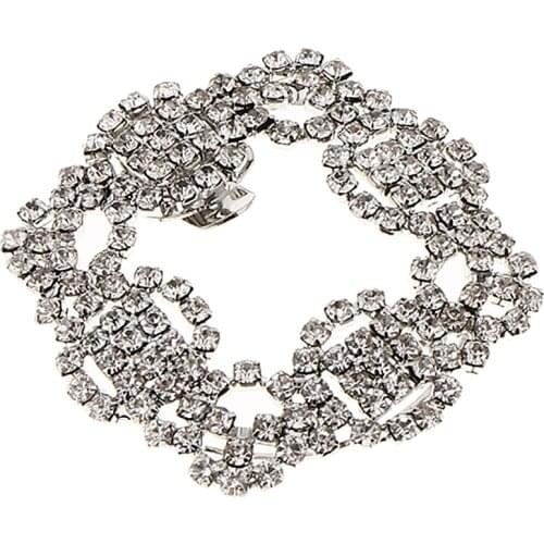 Fashion Square Rhinestones Crystal Decorative DIY Wedding Party Shoe Clips