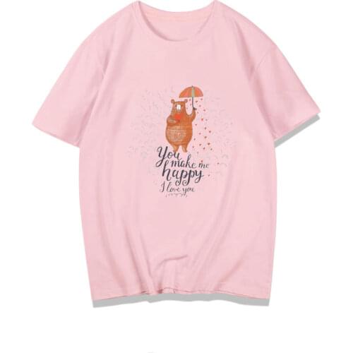 Cartoon Cute Bear Patch Iron on Transfer for Clothing DIY Shirt Heat Transfer Stickers Badges Appliques on Clothes Thermal Press