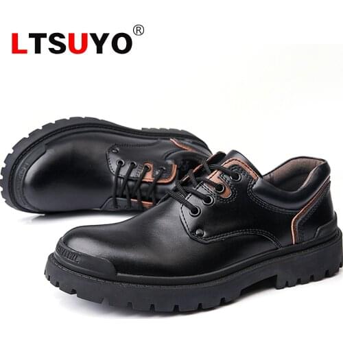 New style mens Martin shoes, autumn and winter outdoor tooling shoes, high-end leather casual shoes, mens shoes