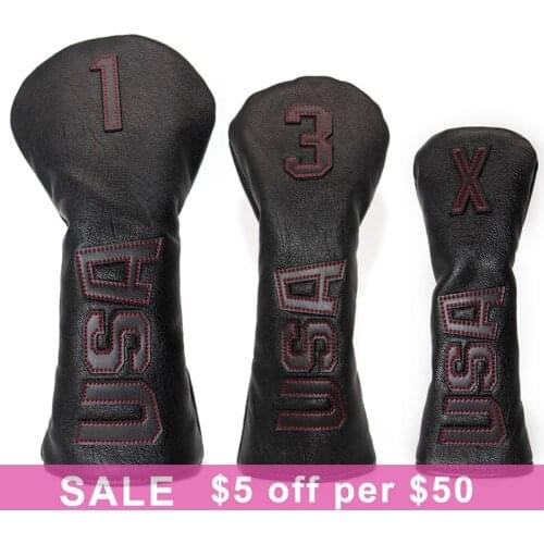Hot Sale Golf Club Headcover Set USA Amarica Golf Wood Cover 13X Driver Fairway Rescue Hybrid Headcovers with tag Free Shipping