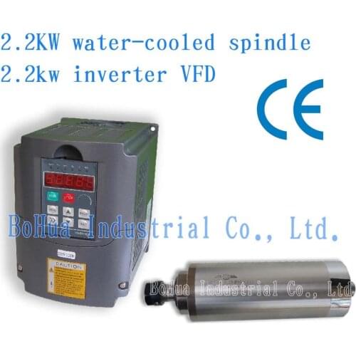 Water Cooled Spindle Kit 2.2KW CNC Milling Spindle Motor 2.2kw Water Cooled Spindle Kit ER20 + 2.2kw VFD