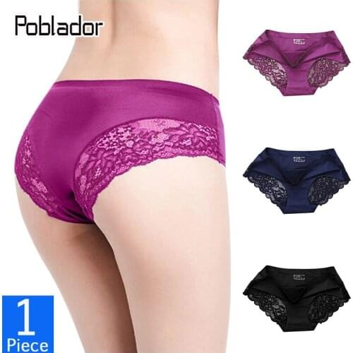 Poblador Womens Sport Lace Panties Underwear Seamless Hollow Out Briefs Low Waist Female Comfort Underpants Solid Lady Lingerie
