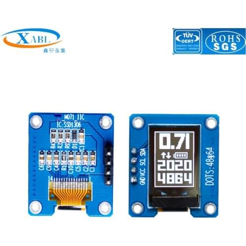 XABL 0.71 Inch OLED Module Resolution 64*48P OLED Display Module SSD1306 4Pin IIC PM material Factory Outlet Custom Size