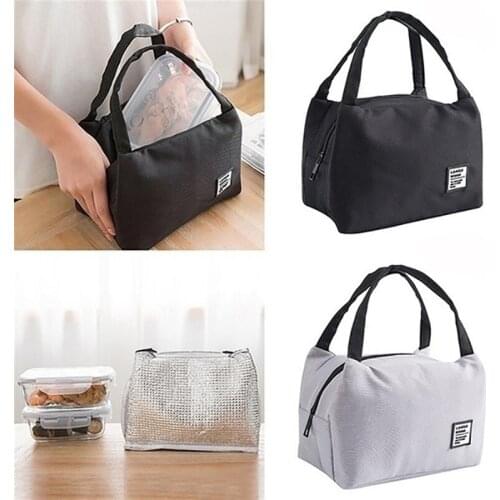 Portable Lunch Bag Thermal Insulated Lunch Box Tote Cooler Bag Bento Pouch Lunch Container School Food Storage Bags 2021 New